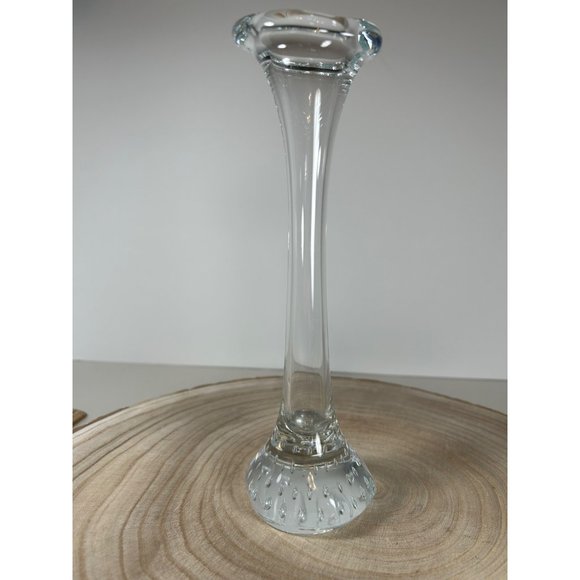 Bo Borgstrom Aseda Sweden Art Glass Tulip Vase Controlled Bubbles Bone Shape VTG - Picture 2 of 6